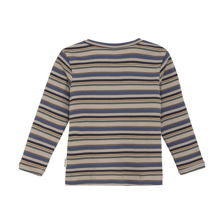 Stripe Rib Tee - China Blue