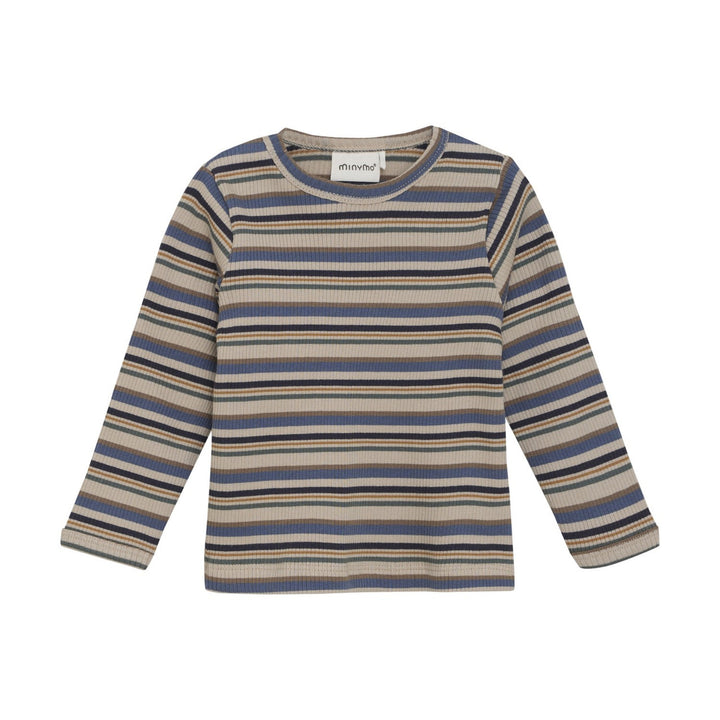 Stripe Rib Tee - China Blue