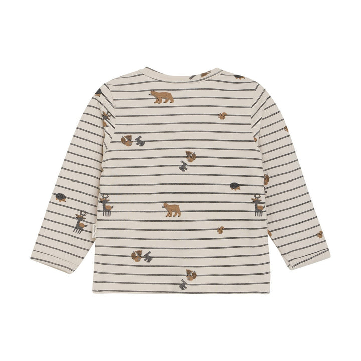 Stripe Long Sleeve Tee - Forest Animals