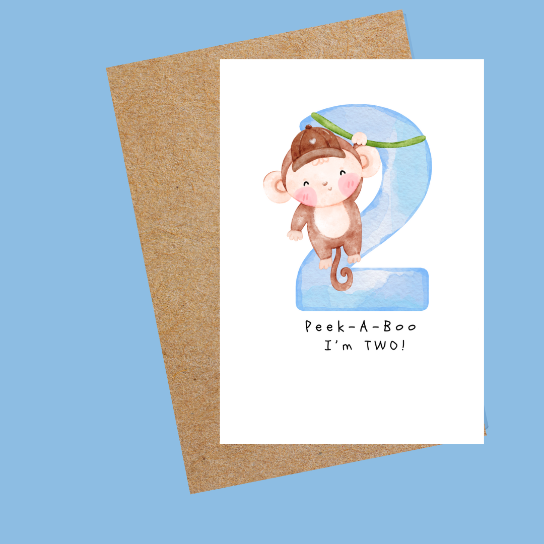 Peek-A-Boo I'm Two! - Monkey Baby Birthday