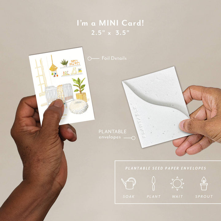 Nursery Sprout - Mini Greeting Card