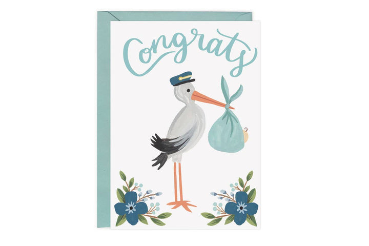 Stork Congrats Card + Envelope