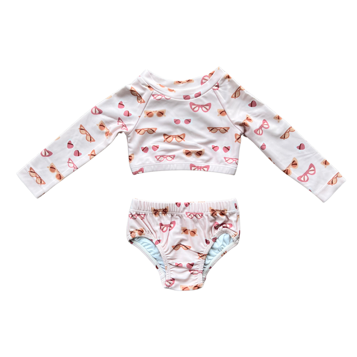 Girl's Two-Piece Crop Swim Set