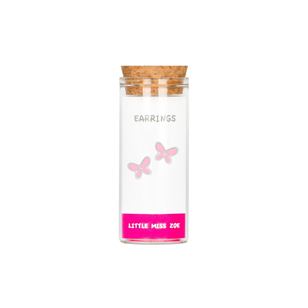 Sterling Silver Stud Kids Earrings in a Bottle - Butterfly