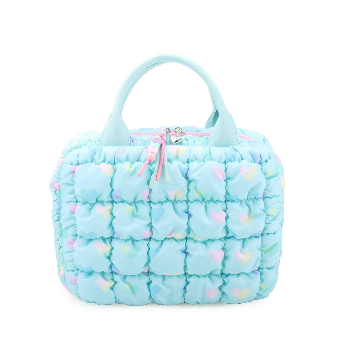 Quilted Scrunchies Heart Printed Lunch Bag