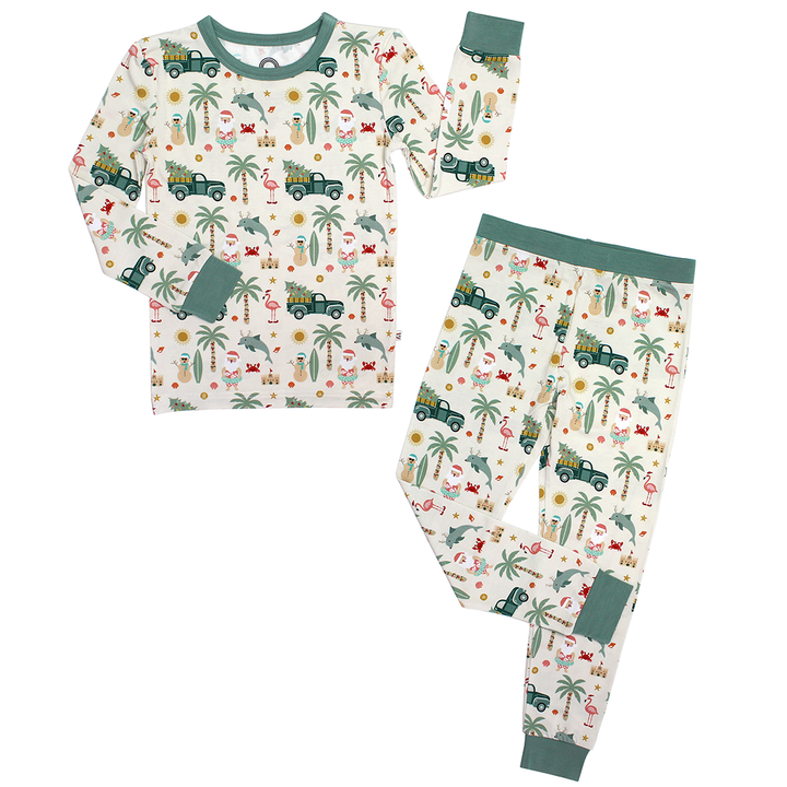 Coastal Christmas Bamboo Kids Pajamas