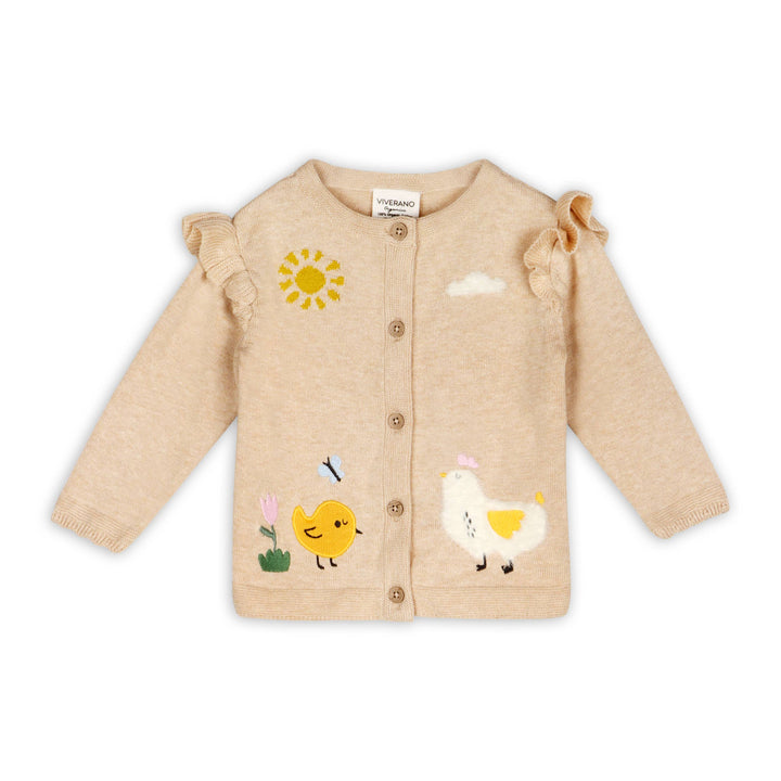Baby Chick Embroidered Cardigan