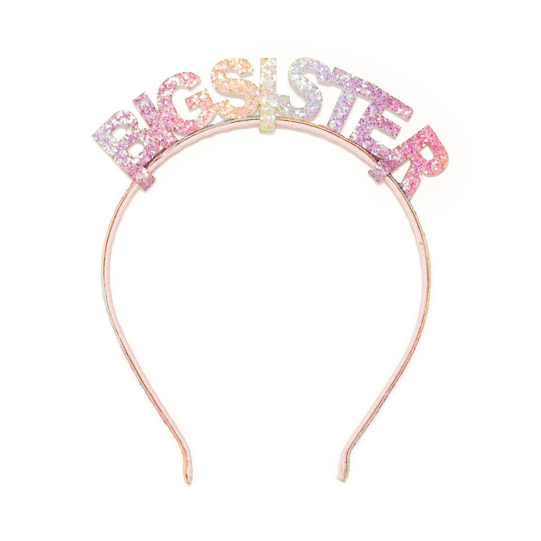 Pastel Rainbow Big Sister Headband