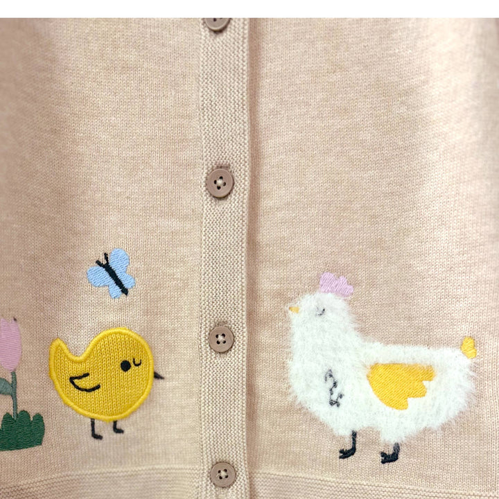 Baby Chick Embroidered Cardigan