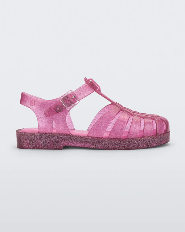 Mini Possession Jelly Sandal - Shiny Glitter Pink