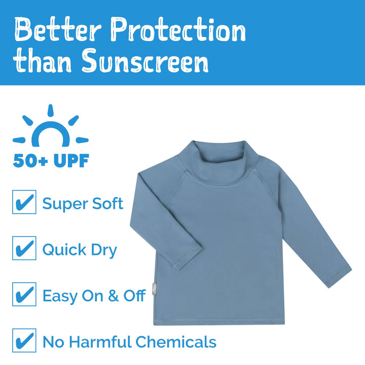 Long Sleeve Swim Shirt - Blue Gray