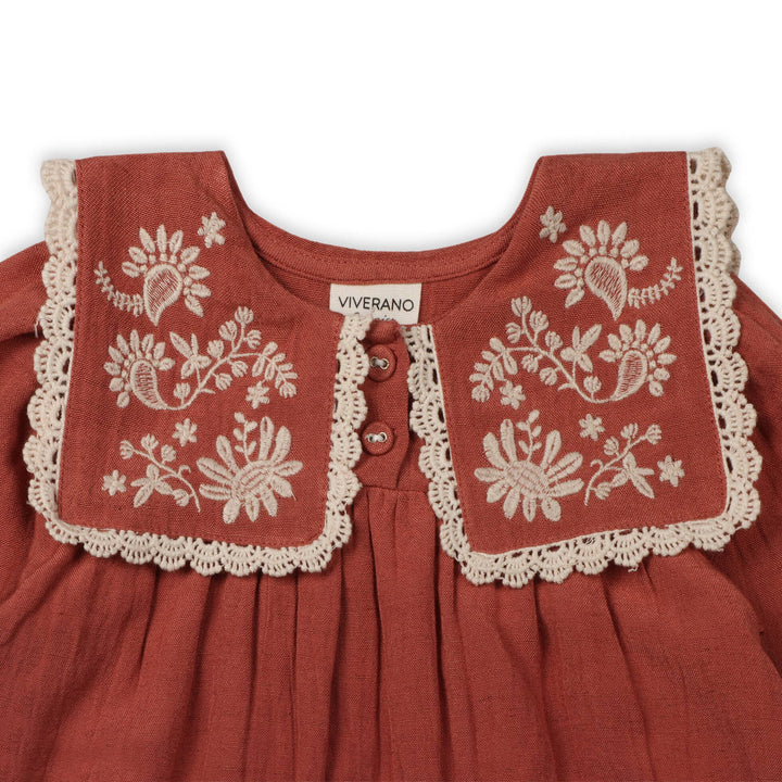 Sola Embroidered Collar Dress & Bloomer