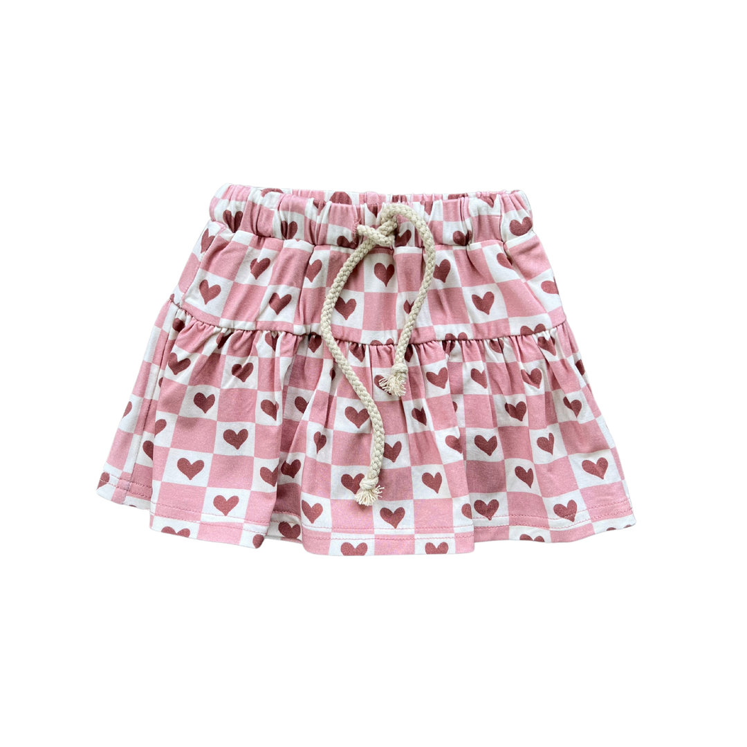 Checkered Heart Skort