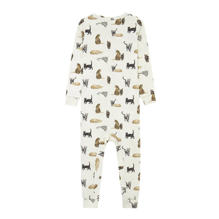 Cotton Stretch Zipper Pajamas - Cat