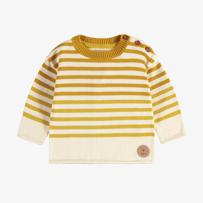 Yellow Striped Knit Baby Sweater