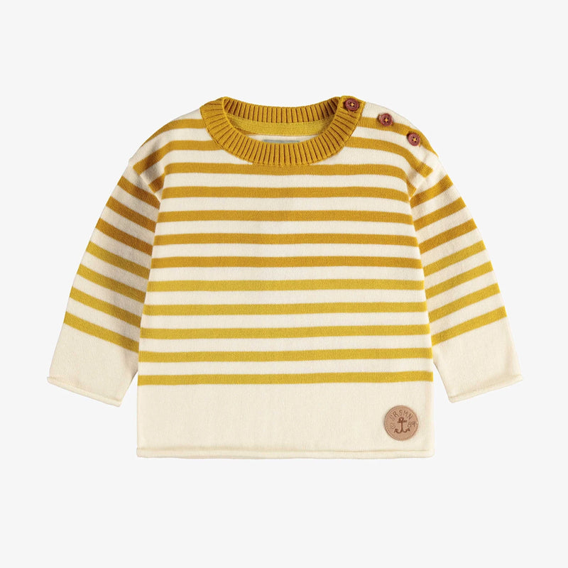 Yellow Striped Knit Baby Sweater