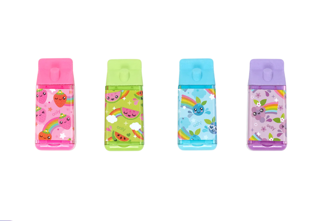 Lil’ Juicy Box Scented Erasers + Sharpeners