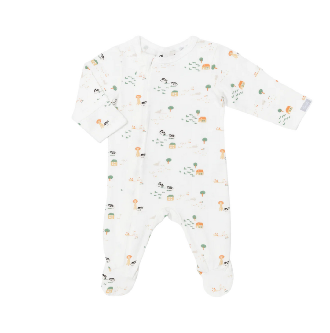 Modal Zipper Footie - Farm Animals