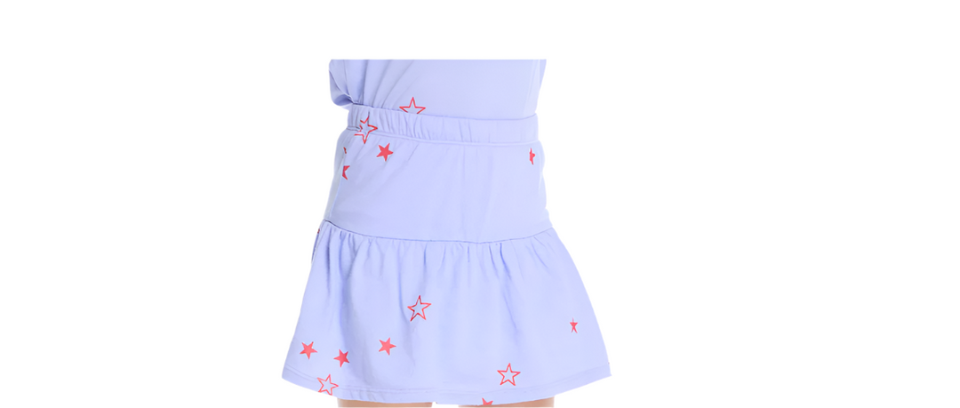 Tossed Stars Powder Blue Peplum Skort