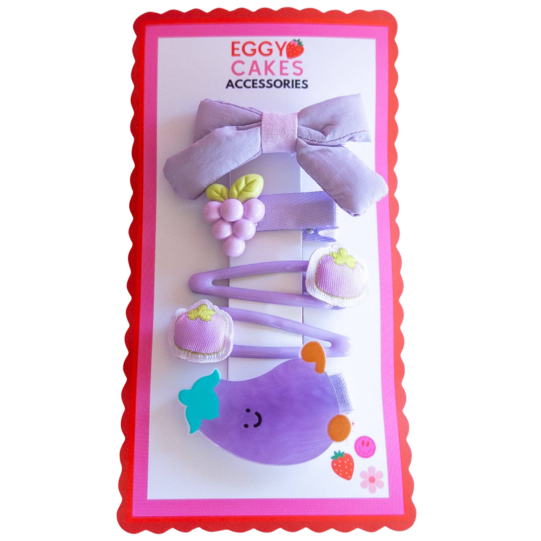 Eggplant Puffy Bow Set