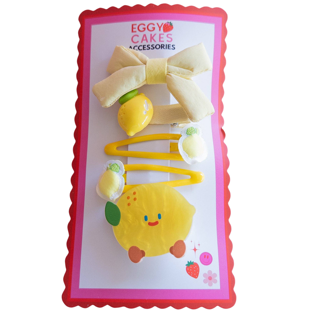 Lemon Puffy Bow Set