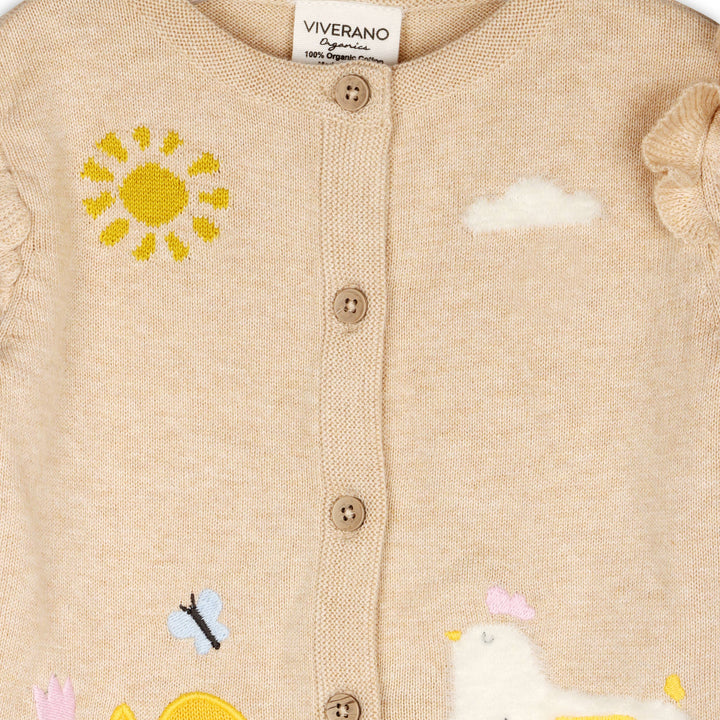 Baby Chick Embroidered Cardigan