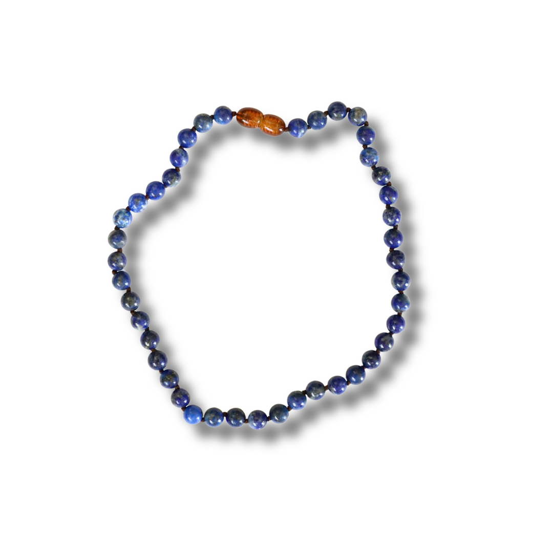 CanyonLeaf - Pure Gemstone + Lapis Lazuli || Beaded Necklace