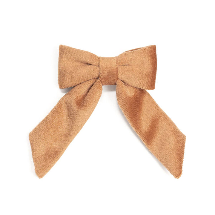 Spice Velvet Bow Clip
