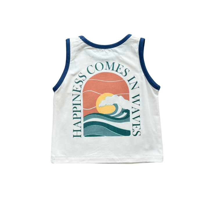 Boy's Tank Top: Happiness Comes in Waves