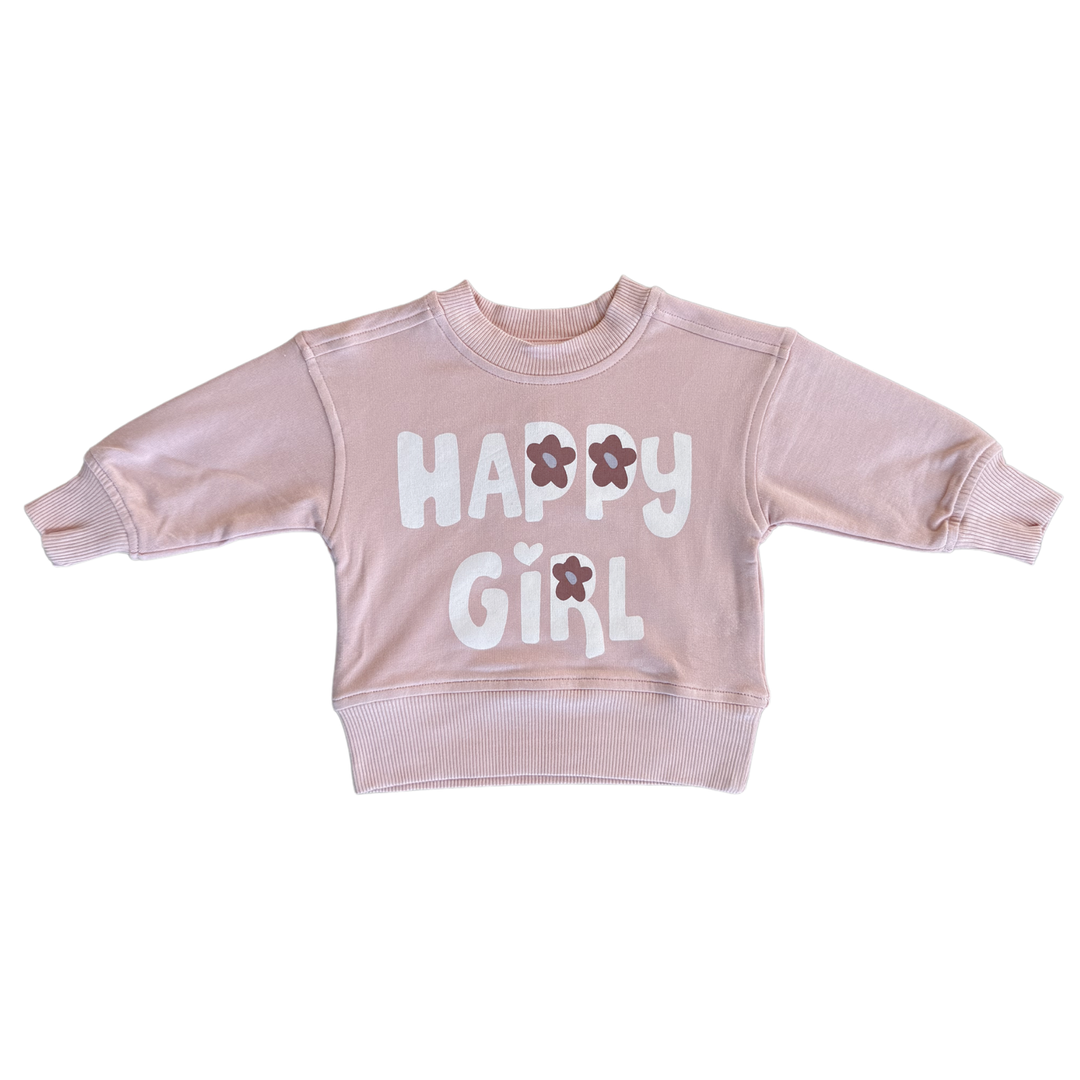 Boxy Sweatshirt - Happy Girl