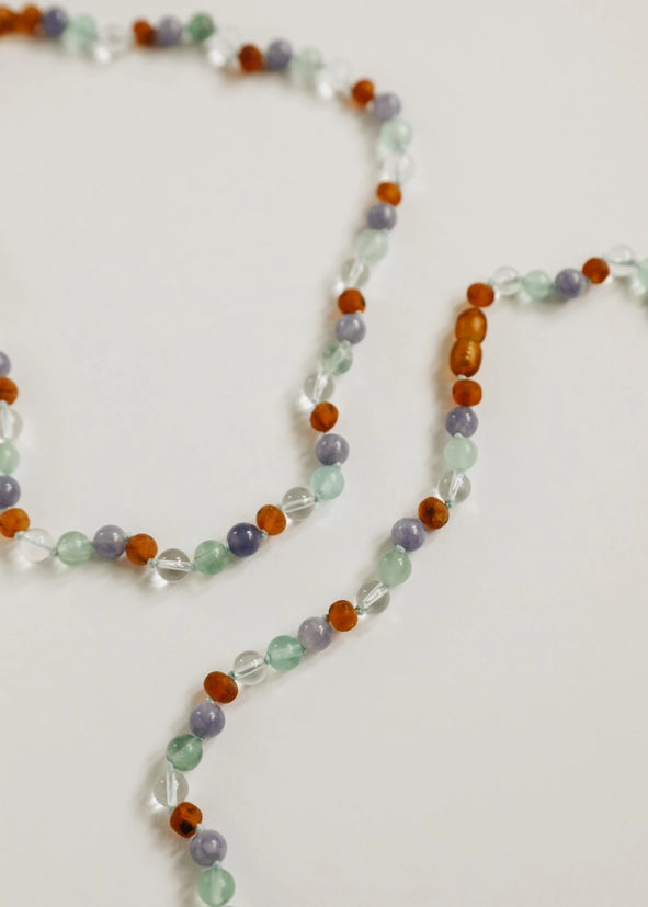 Baltic Sea Amber + Natural Gemstone Necklace
