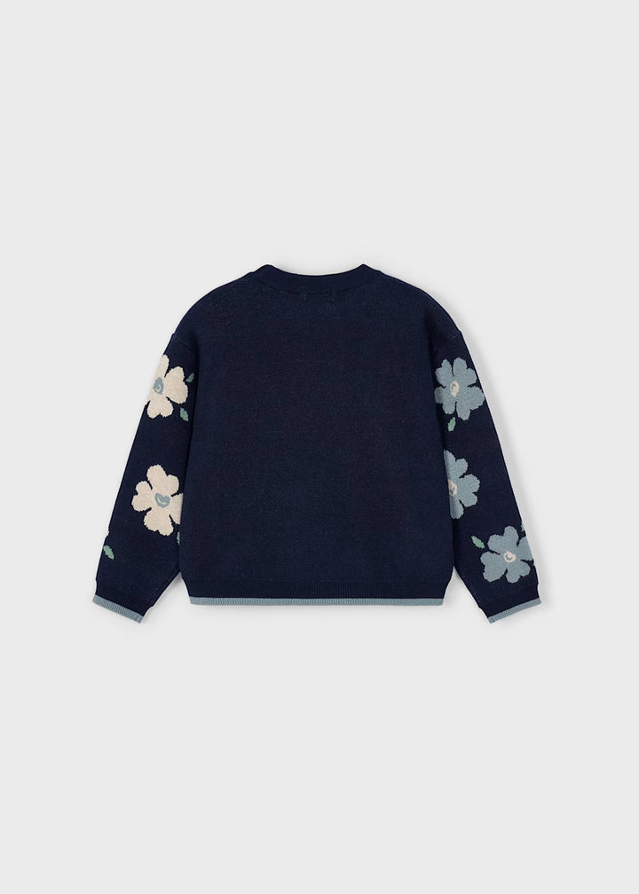 Two-Tone Floral Sweater