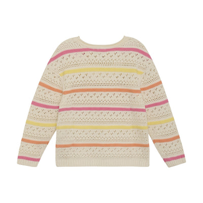 Pink Striped Knit Pullover