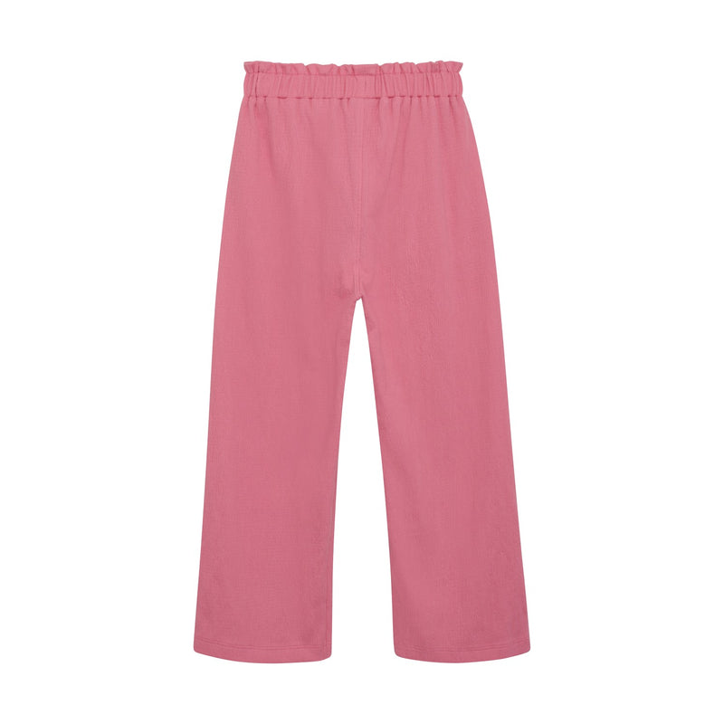 Pink Ruffle Elastic Waist Pants