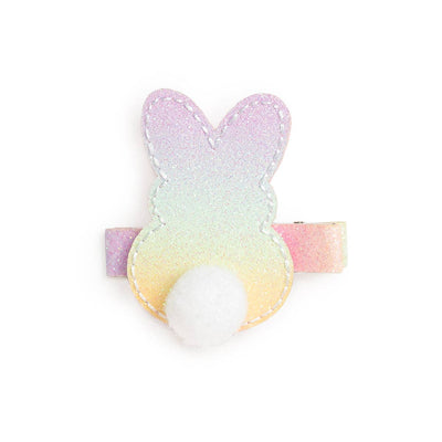 Pastel Rainbow Easter Bunny Clip - Kids Hair Clip