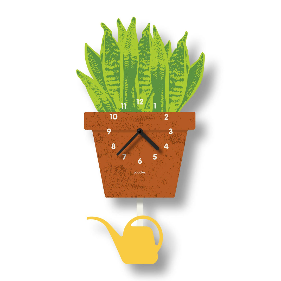 Houseplant Acrylic Pendulum Clock