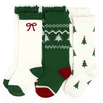 Tree Farm Knee High Socks 3-Pack: 0-6 MONTHS