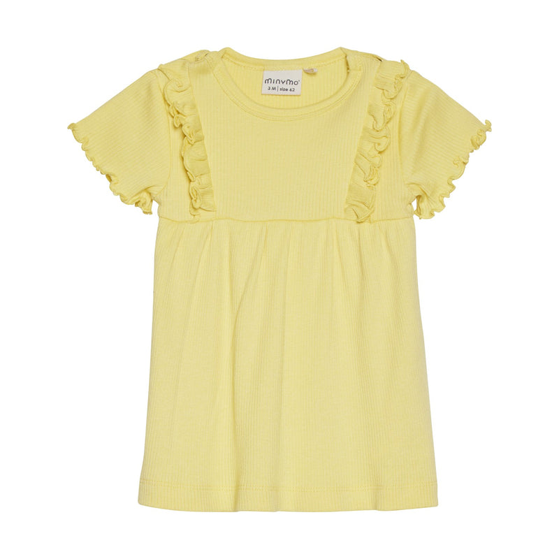 Ruffle Rib Dress - Yellow