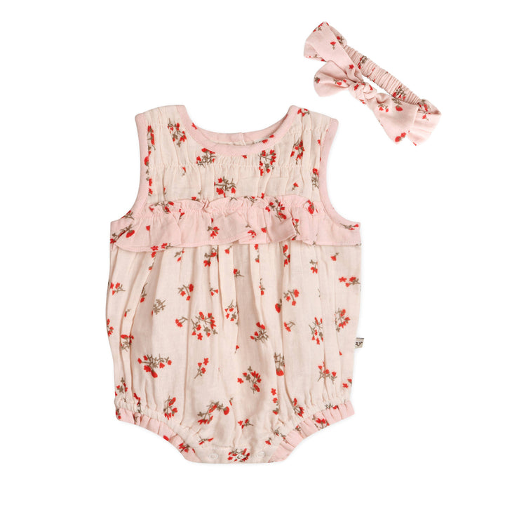 Noor Floral Romper + Headband