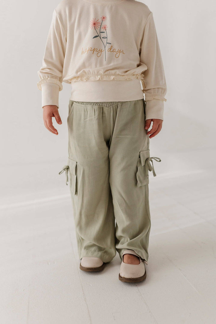 Wide Leg Cargo Pant - Sage