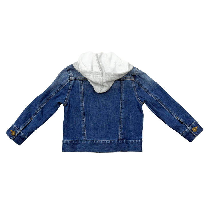 Hooded Denim Jacket - Dark Blue