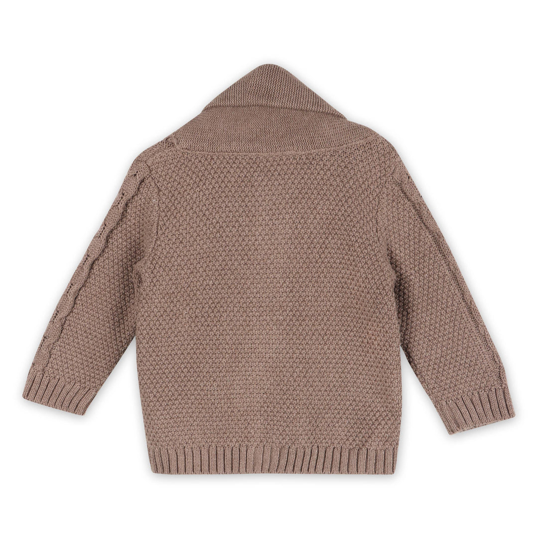 Collared Cable Knit Cardigan