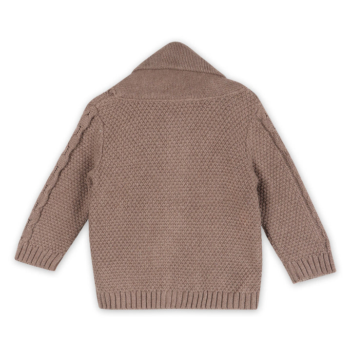 Collared Cable Knit Cardigan