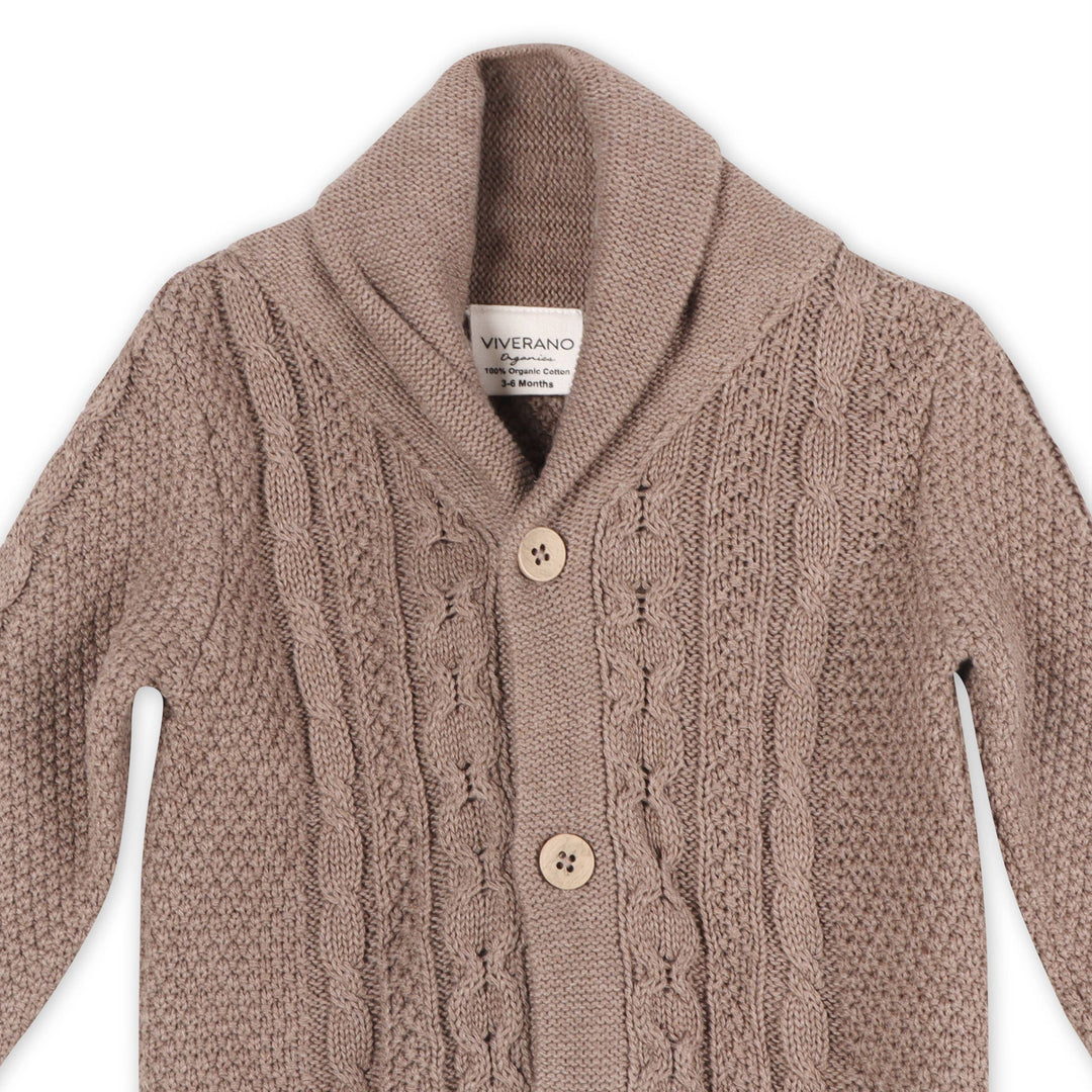 Collared Cable Knit Cardigan