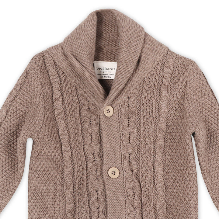 Collared Cable Knit Cardigan