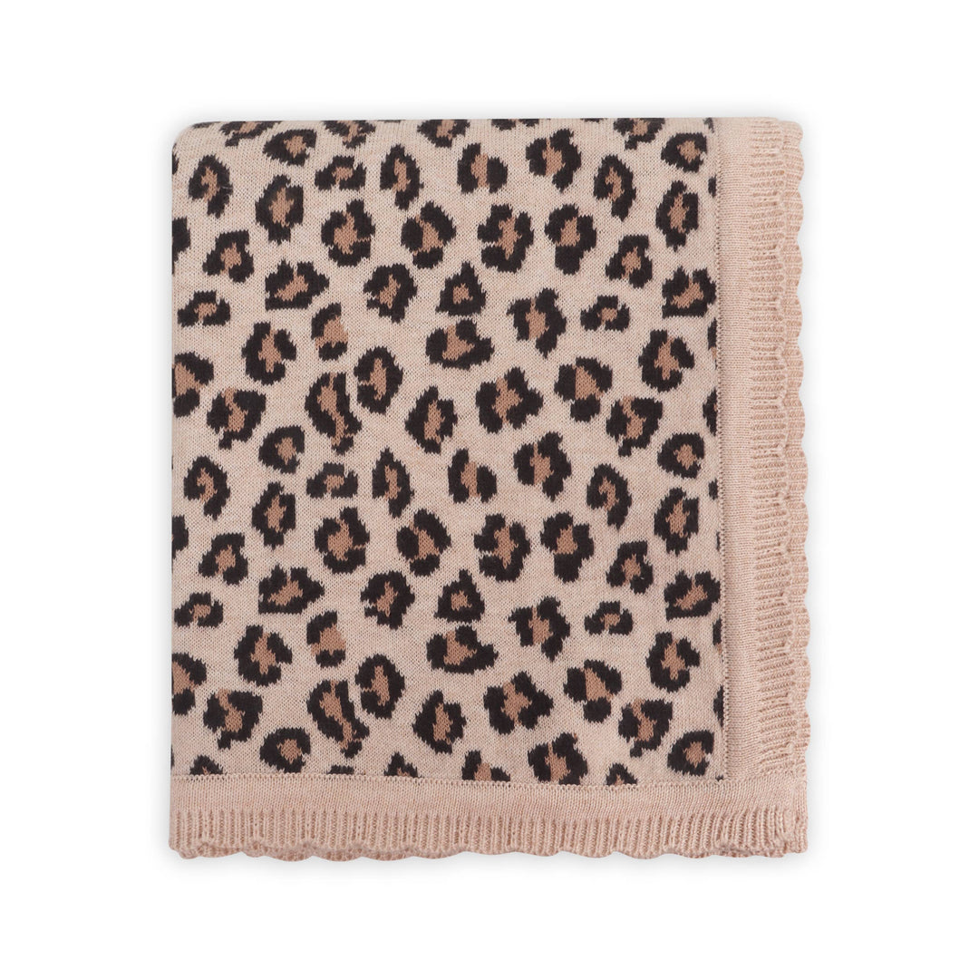 Leopard Animal Organic Cotton Jacquard Knit Baby Blanket