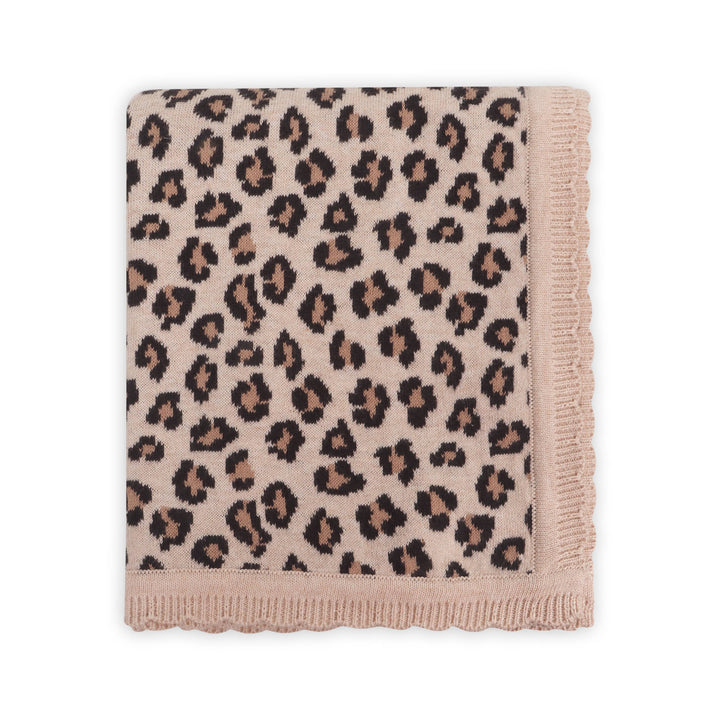 Leopard Animal Organic Cotton Jacquard Knit Baby Blanket