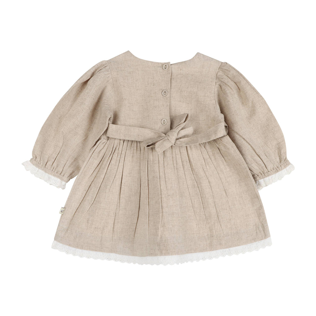 Lydia Linen Embroidered Dress & Bloomer Set