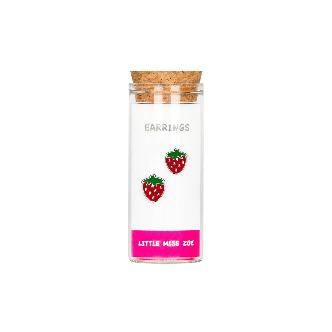 Stud Earrings in a Bottle - Strawberry