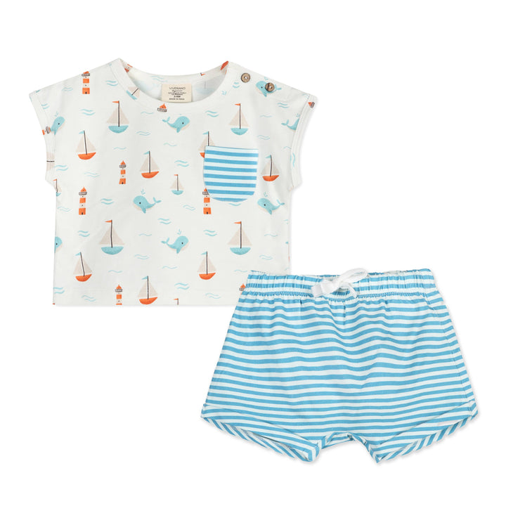 Sailboat Whales Tee & Shorts Set